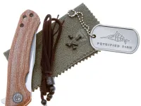 Складной нож Petrified Fish Warrior, сталь K110, рукоять Brown Micarta