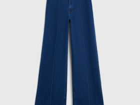 Широкие джинсы со стрелками, Синий