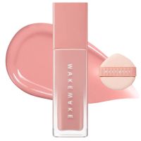 Жидкие румяна со спонжем WAKEMAKE Sheer Glow Liquid Blusher + Finger Puff Set 03 Joy Pink