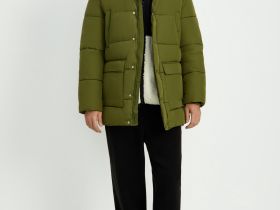 Полупальто утепленное с воротником-стойкой