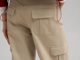 Свободные брюки-карго из твила