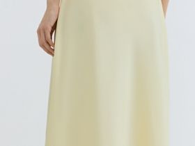 Сатиновая юбка миди А-силуэта, Желтый