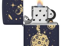 Зажигалка ZIPPO Lost in Space Design с покрытием Navy Matte, латунь/сталь, синяя, 38x13x57 мм