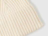 Вязаная шапка с отворотом, Бежевый