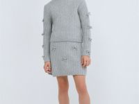 Свитер с бантами для девочек, Серый