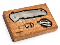 Нож складной LionSteel T.R.E. Bronze Titanium, сталь M390, рукоять титан