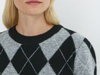 Джемпер с ромбами из пряжи с шерстью, Черный