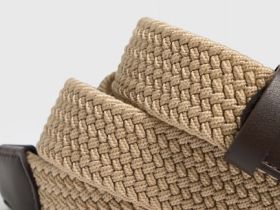 Эластичный плетёный ремень, Бежевый