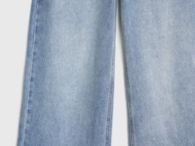 Широкие джинсы Wide leg для девочек, Голубой