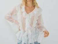 Блузка с рюшами, Белый