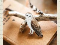 Деревянная брошка Дворникова А. "Сипуха"