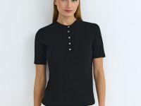 Футболка хенли из хлопка, Черный