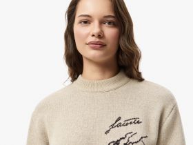Женский свитер Lacoste с принтом свободного кроя