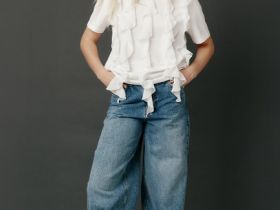 Футболка оверсайз с воланами, Белый