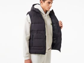 Мужской утеплённый жилет Lacoste с капюшоном