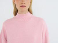 Джемпер с воротником-стойкой, Розовый