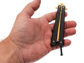 Нож-бабочка (балисонг) Кавалер, сталь 420, рукоять черный металл