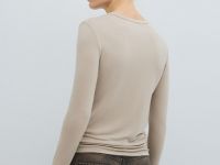 Лонгслив с шёлком, Бежевый