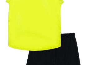 Комплект трикотажный для девочек: фуфайка (футболка), шорты