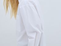 Рубашка из хлопка с контрастными манжетами, Белый