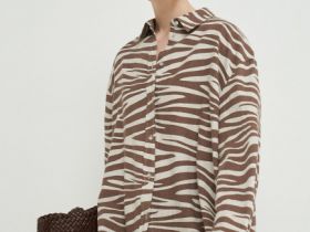 Рубашка изо льна с вискозой, Бежевый