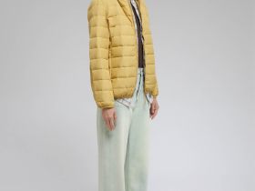 Стеганый пуховик с натуральным пухом