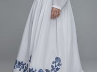 Юбка А-силуэта с вышивкой, Белый