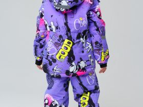 Комплект текстильный с полиуретановым покрытием для девочек: куртка, полукомбинезон