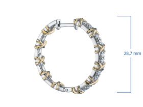 Серьги из комбинированного золота с бриллиантами э4801сг12200015