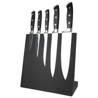 Подставка для ножей магнитная Woodinhome KS002LSOBL, дуб, черный