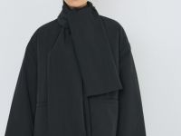 Утеплённая куртка с шарфом, Черный