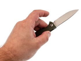 Складной нож Daggerr Dopey olive SW DL, сталь 8Cr14MoV, рукоять FRN