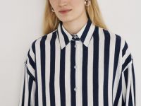 Рубашка изо льна с вискозой, Синий