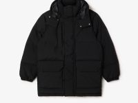 Мужской водонепронецаемый пуховик Lacoste с капюшоном