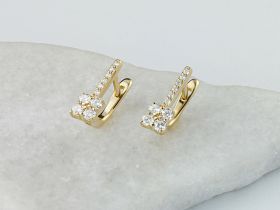 Серьги из желтого золота с бриллиантами э0301сг04210656