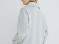 Толстовка с воротником-стойкой на молнии, Серый
