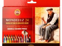 Набор карандашей акварельных Koh-I-Noor "MONDELUZ OLD MAN" 24 цвета, с кистью и точилкой, картон.упа