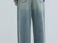 Джинсы со средней посадкой, Голубой