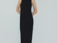 Трикотажное платье-майка в рубчик, Черный