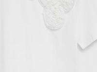 Футболка с цветочной аппликацией, Белый