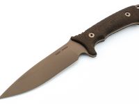 Нож с фиксированным клинком Spartan Blades Harsey Difensa, сталь CPM-S35VN Flat Dark Earth, рукоять зеленая микарта, чехол песочный