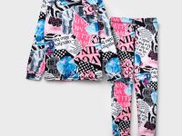 Термокомплект трикот. для девочек: фуфайка (футболка) с длин. рук, брюки для эпизод. использования