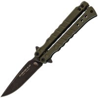 Нож бабочка НОКС Балисонг М210, сталь D2, рукоять G10, зелёный