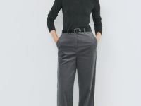 Прямые брюки из вельвета, Серый