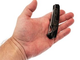 Складной нож Kizer Ara, сталь S45VN, рукоять карбон, черный/золотистый