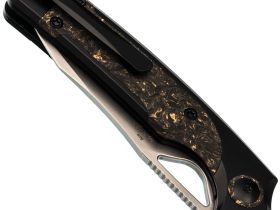 Складной нож Kizer Ara, сталь S45VN, рукоять карбон, черный/золотистый