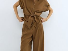 Широкие брюки из модала, Оранжевый