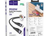 Кабель Hoco U95 Freeway (Type-C) на (Lightning) 120см тканевая оплётка (черный)