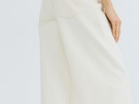 Джинсы Баррел из плотного денима, Бежевый