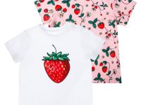 Фуфайка детская трикотажная для девочек (футболка), 2 шт в комплекте